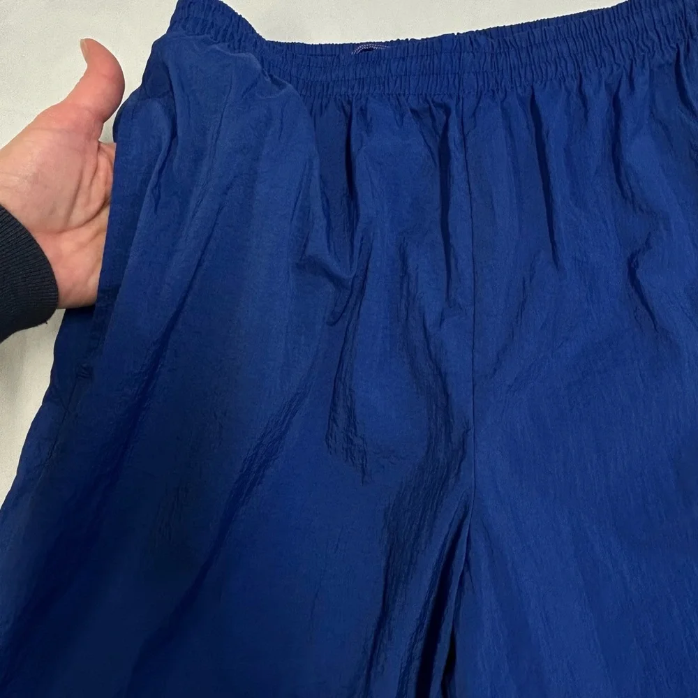 Vntg Reebok Womens Jogger Pants Size L High Rise Tapered Gym 90s Streetwear Blue
